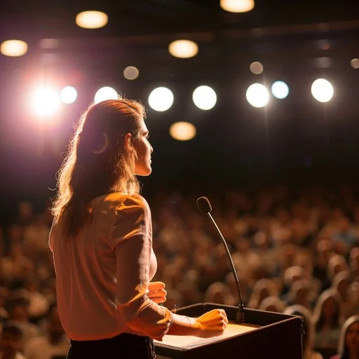 speaker-on-stage-stockcake